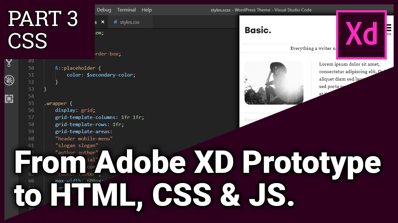 From Adobe XD Prototype to HTML, CSS & JS - Part 3 CSS - Raddy