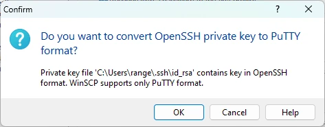 winscp convert to ppk file