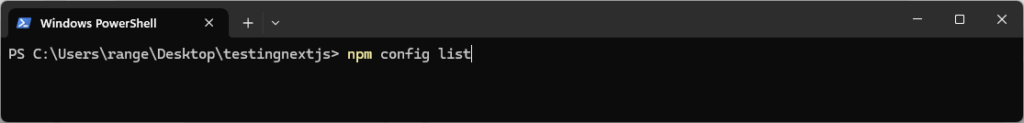 npm config list